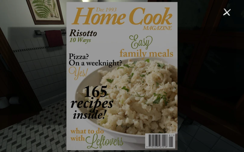 a magazine with a picture of a dish