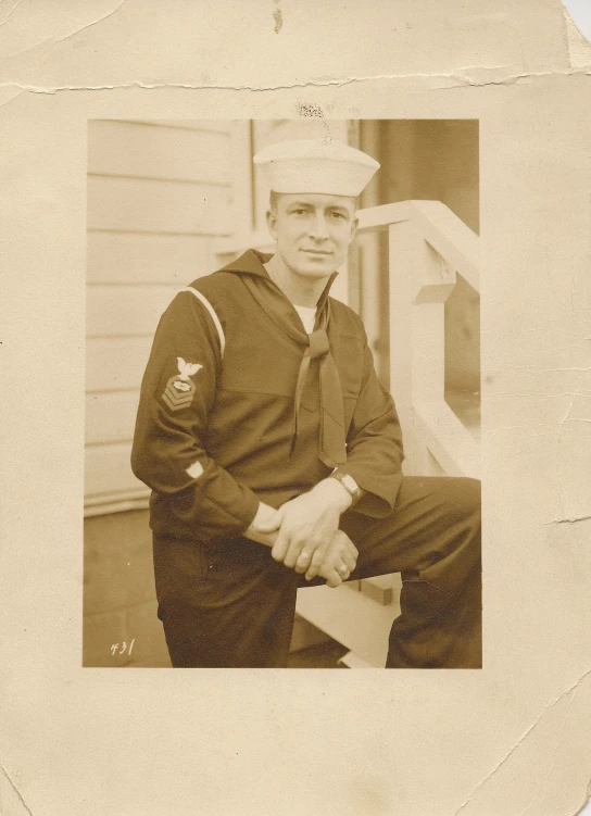 a old po shows a man in sailor outfit