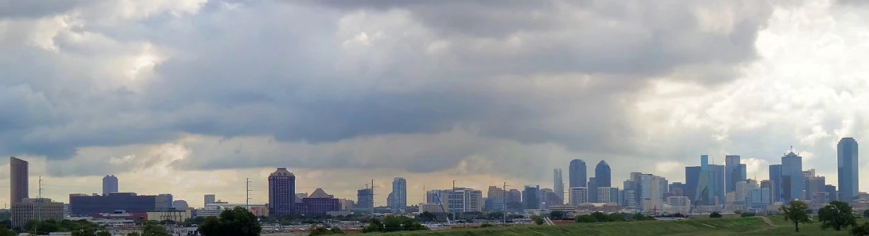 clouds rolling in over the city of the future