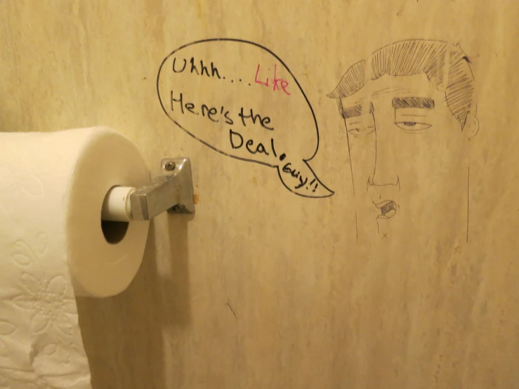 someone wrote a note on the wall next to their toilet