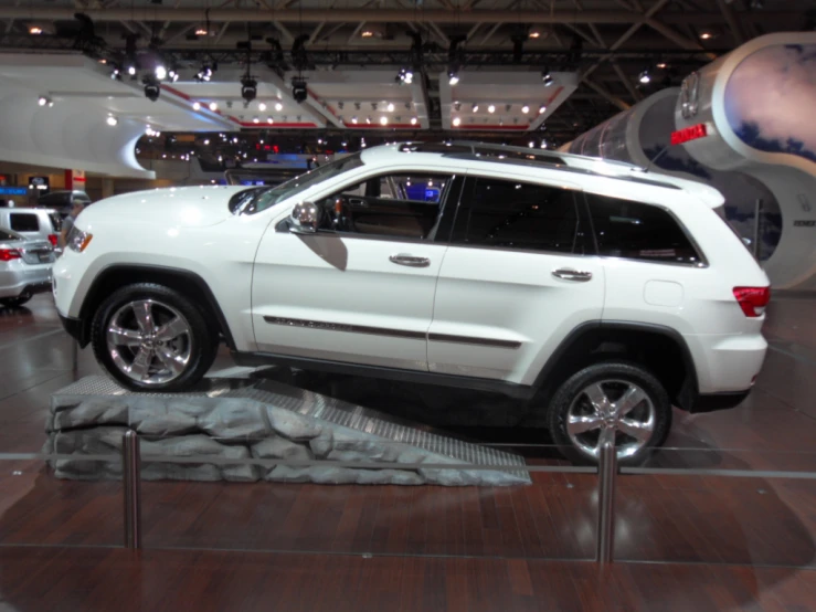 an suv on display in the showroom