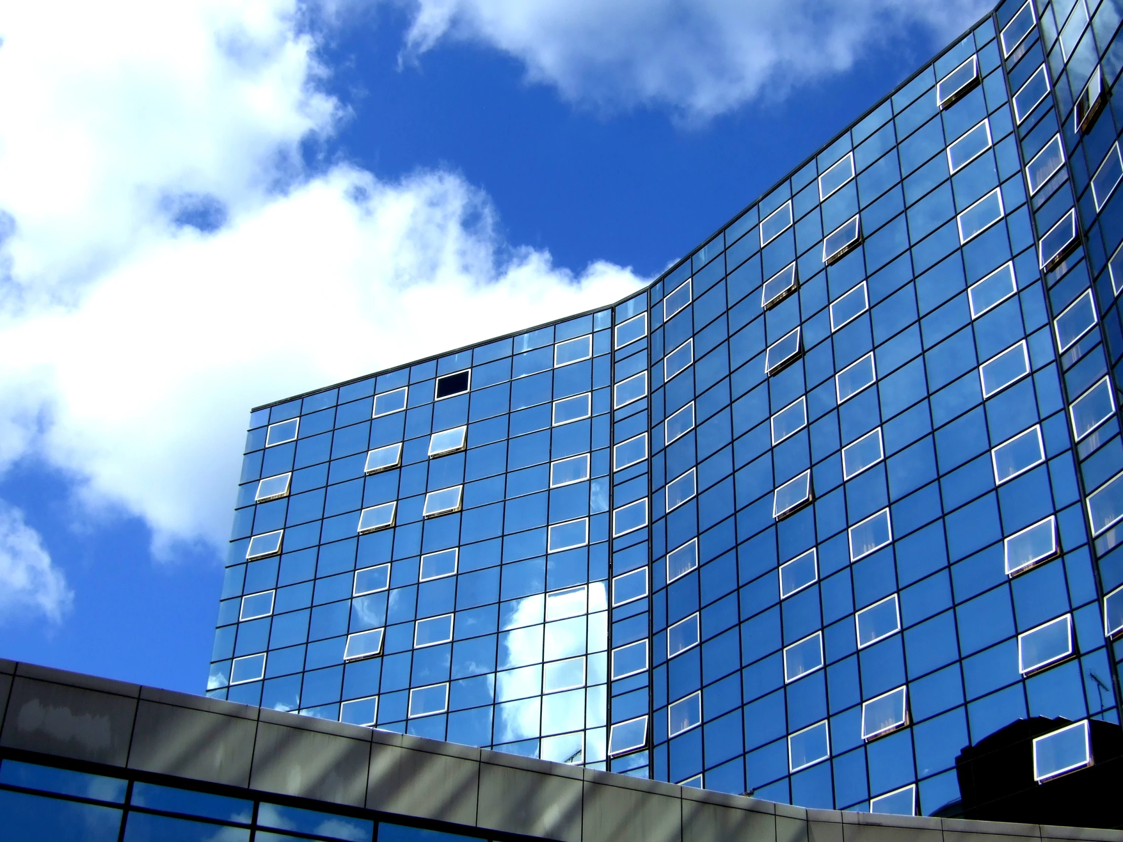 a building with glass windows on it