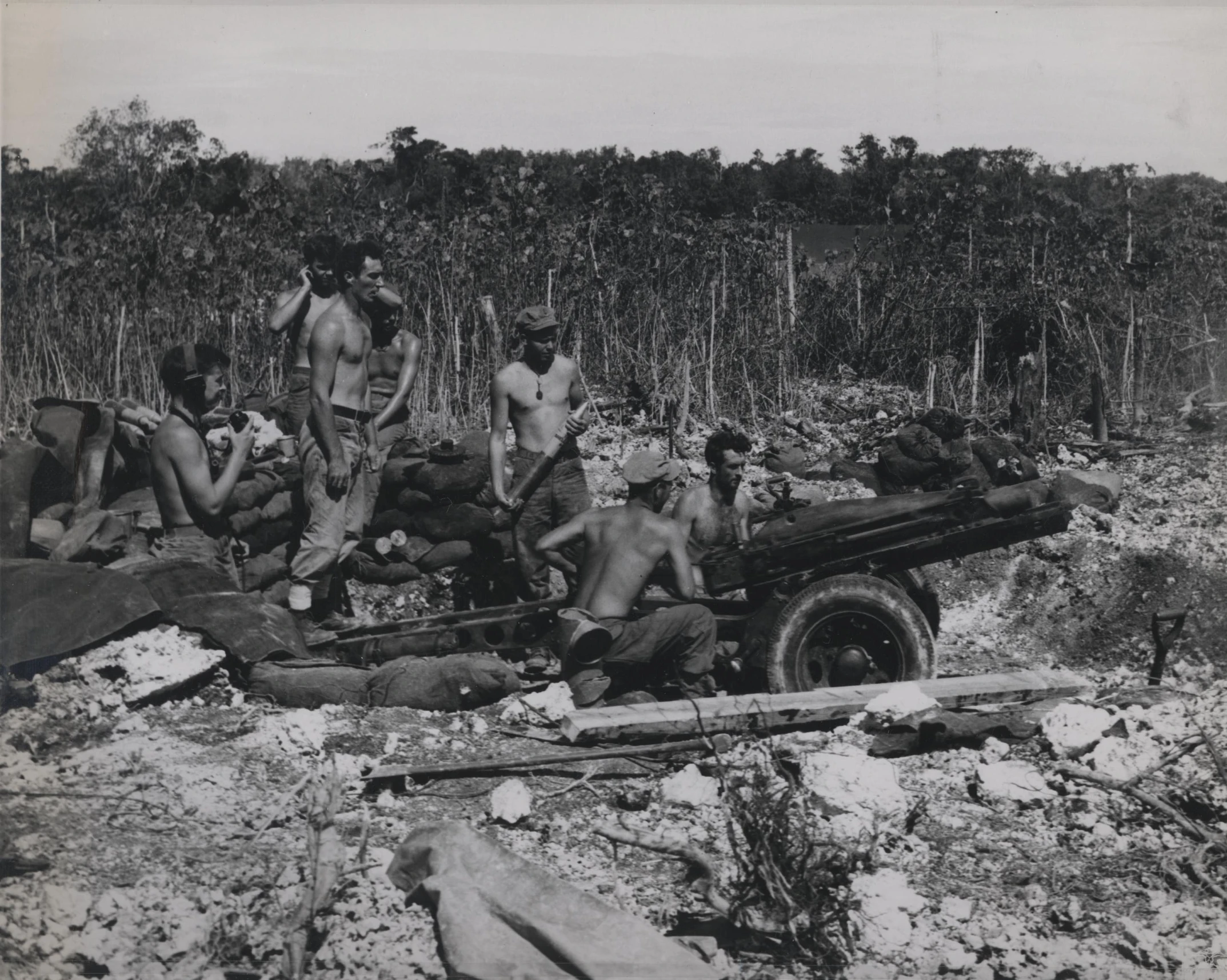 old black and white pograph of the men who fell from a truck