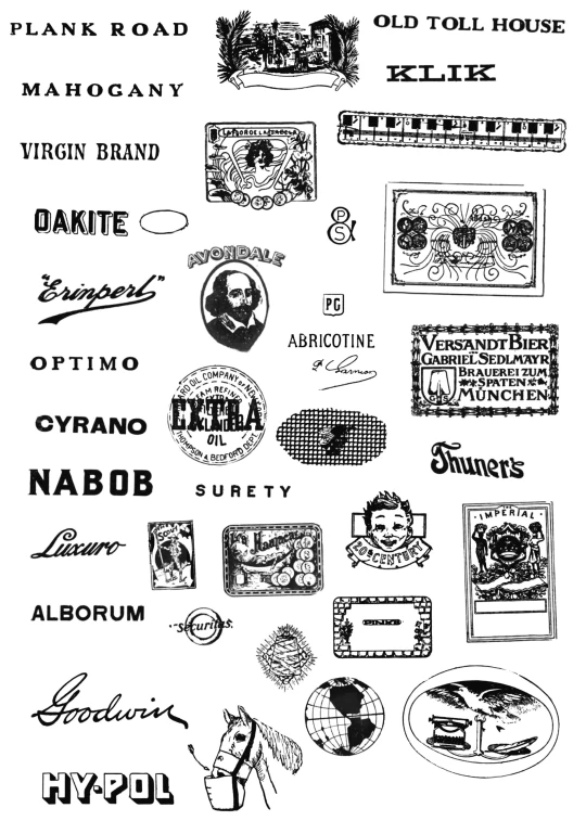 a drawing of old fashioned stamps with different designs