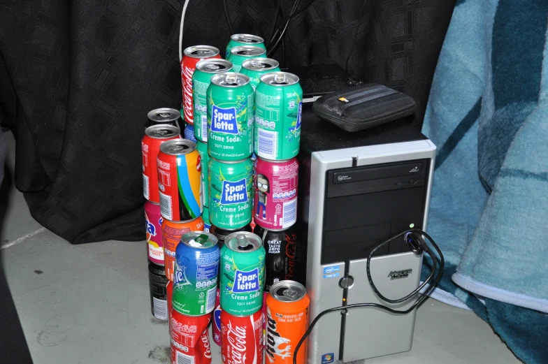 the cans have been turned into an electronic game