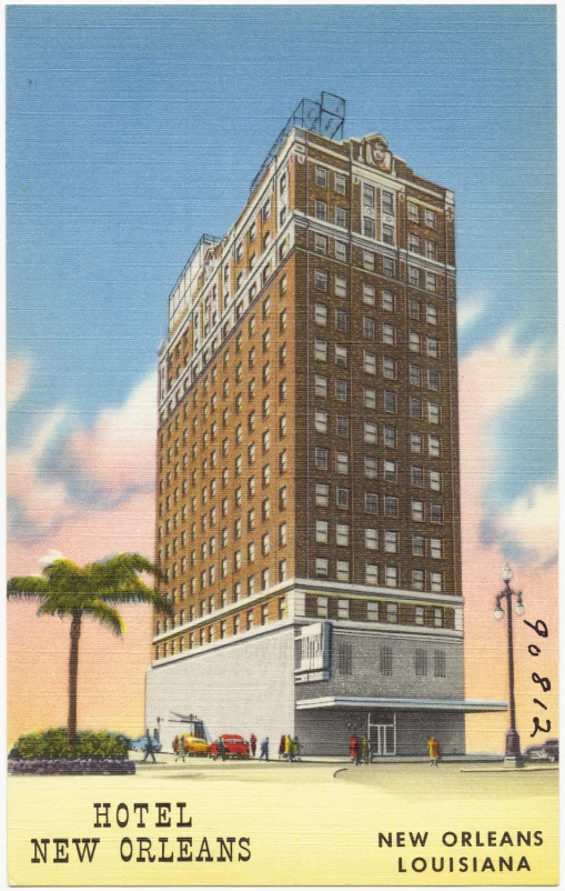 a vintage colored drawing of a large el