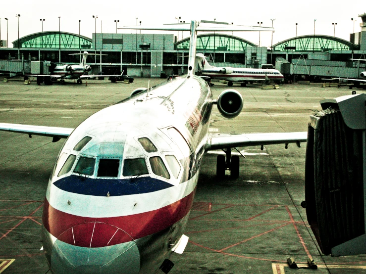 the airplane is being prepared for boarding