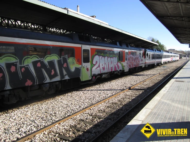 graffiti painted on the side of a train