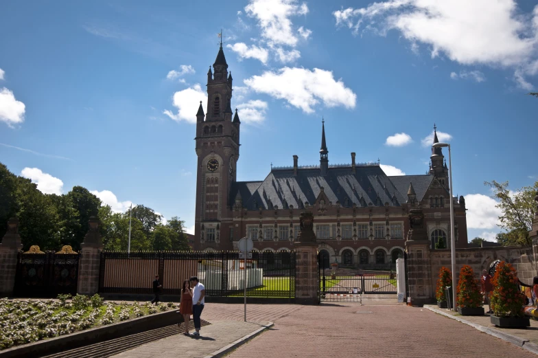 the building has a large clock tower on it