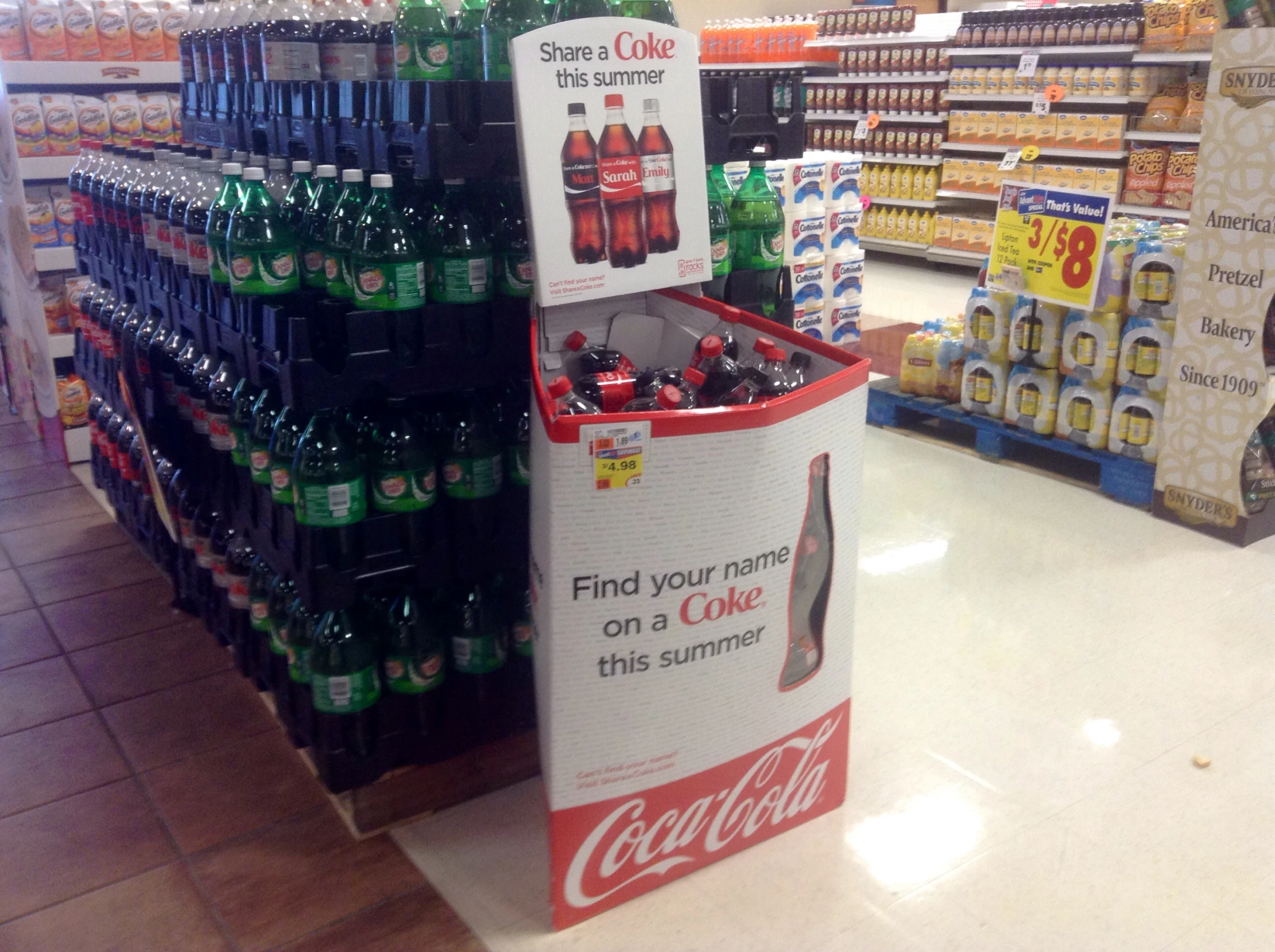 a small display case in a grocery store