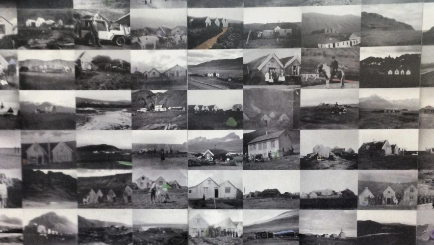 a black and white po of a number of houses