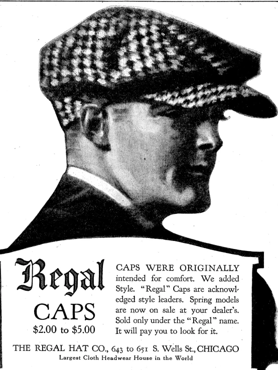 a newspaper ad for a magazine that is advertising an old man in a cap