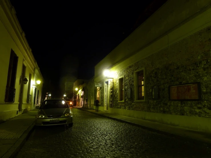 a car that is parked up in the street