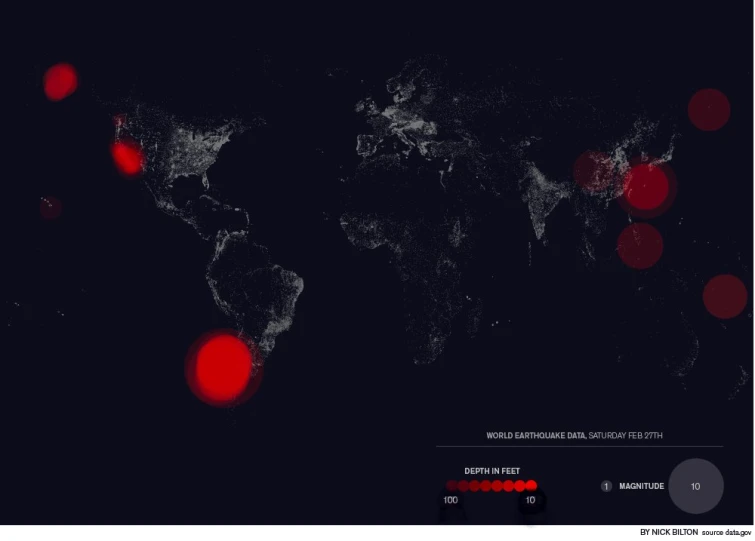 a map of the world with a dark background