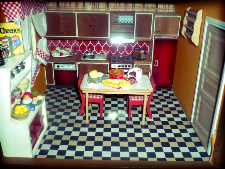 a kitchen filled with a dining room and lots of counters