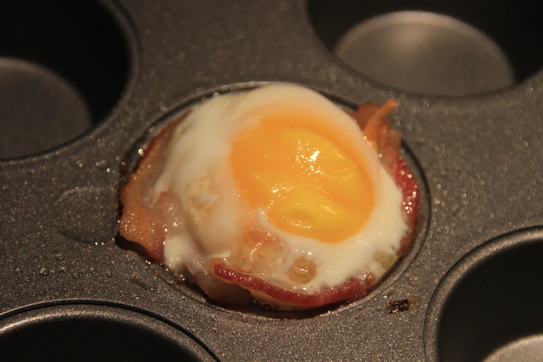 this is an image of an egg in a muffin