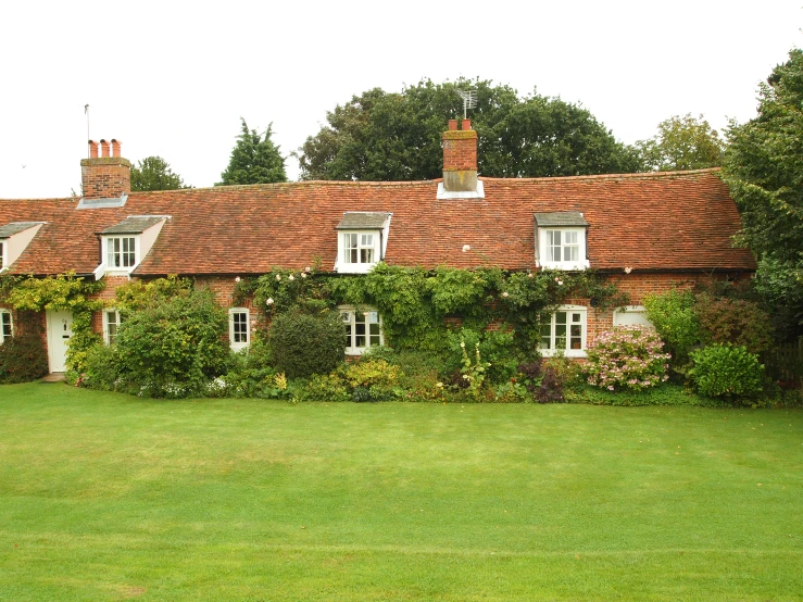 there is an old house covered with ivys