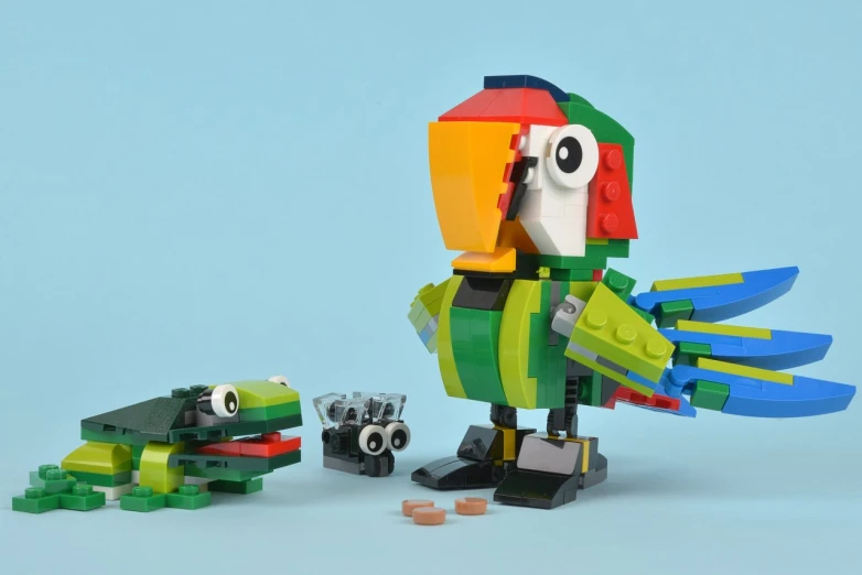 the lego bird has an odd looking face