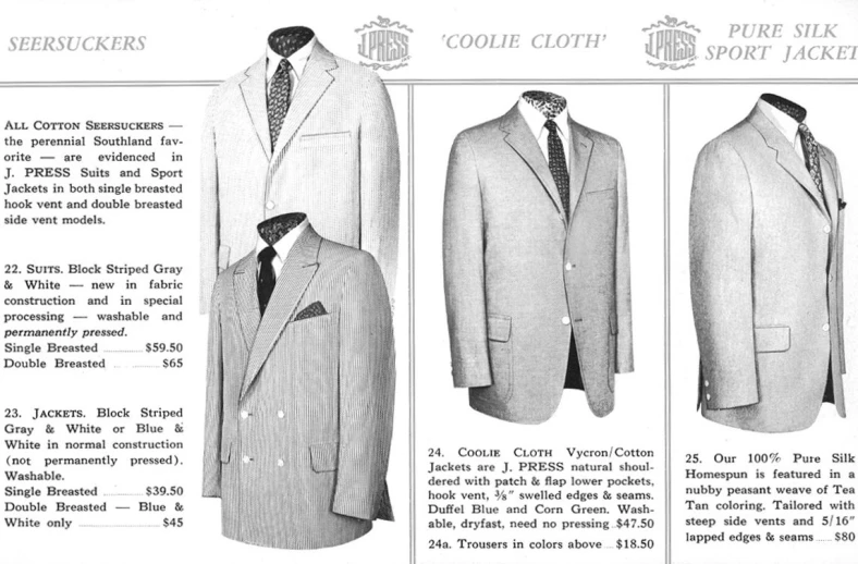 a black and white advertit of mens suits