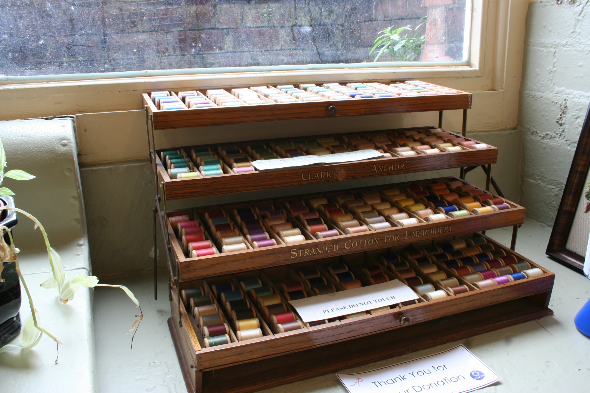 a collection of nail polish sits on a wooden shelf