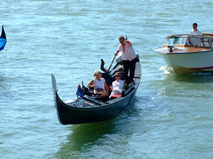 several people on small boat in body of water