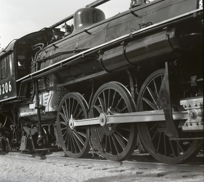 a black and white po of an old train