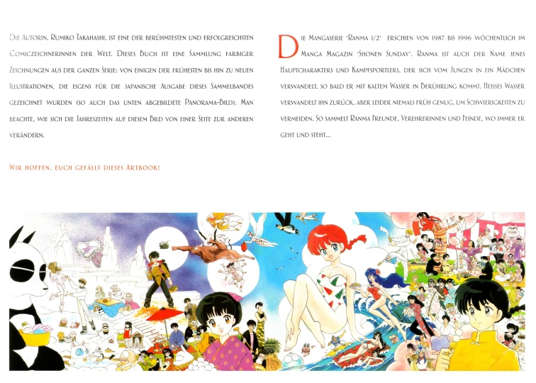 an anime book with various pictures and words