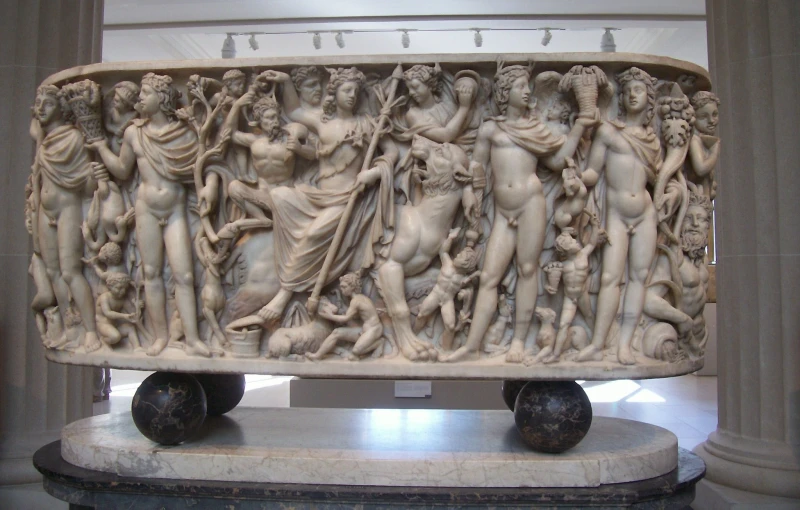 a carving of the goddesss, with all the female bodies