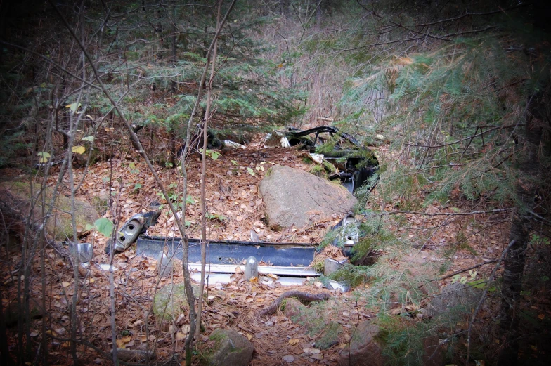 an old pipe has been taken out of the ground