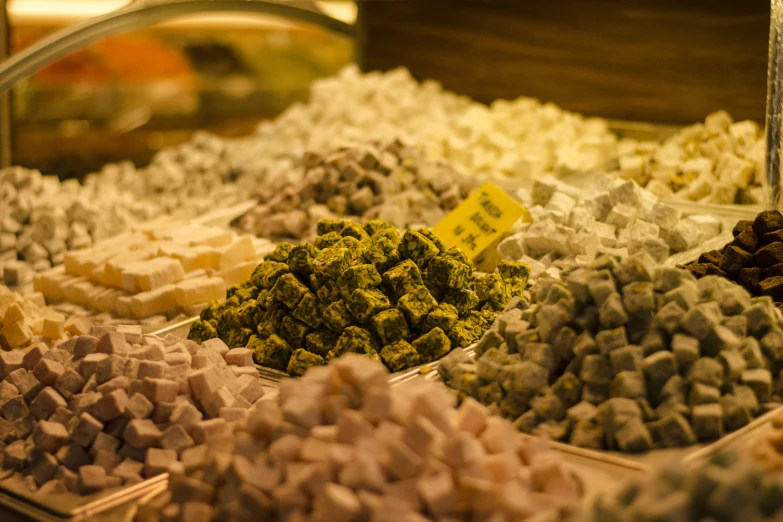 close up view of various colorful candies and chocolates