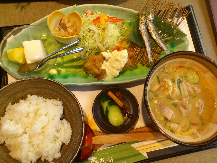 this is a variety of food in bowls