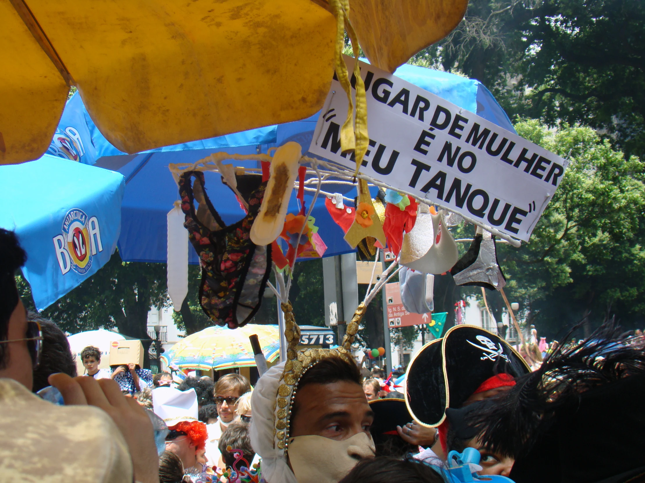 there are several people gathered at a carnival