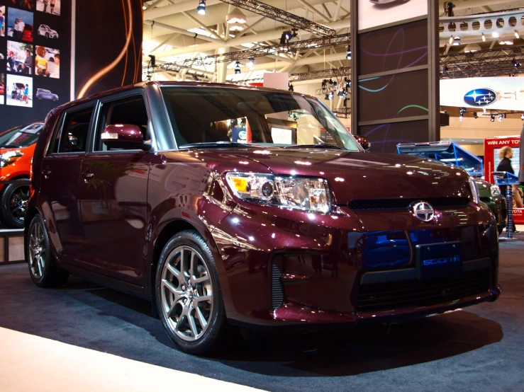 the toyota car on display at a auto show