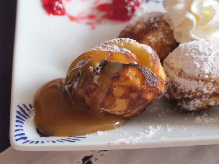 a plate topped with different types of desserts