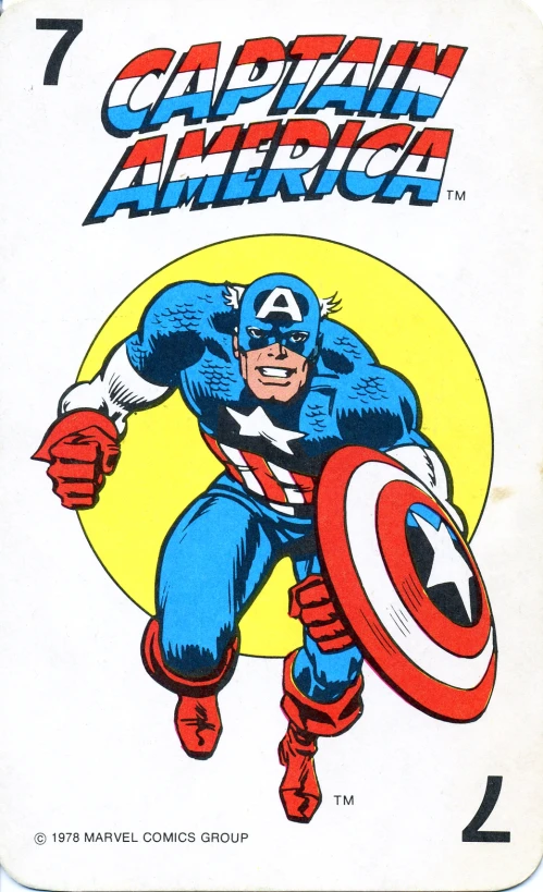 a card with captain america on it