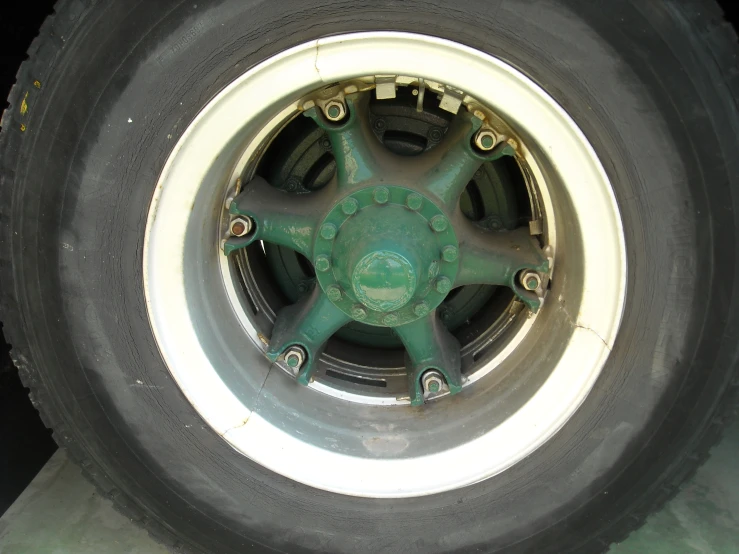 a close up of a tire with flat tires