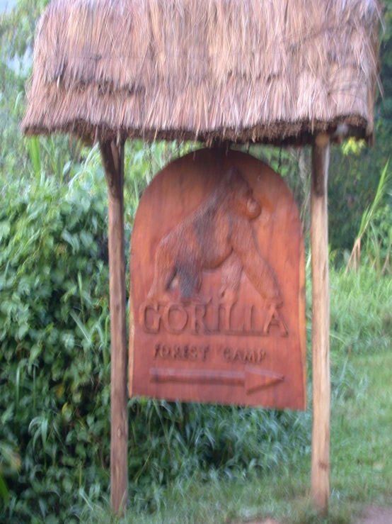 an outdoor sign that reads gorillaia park and farms