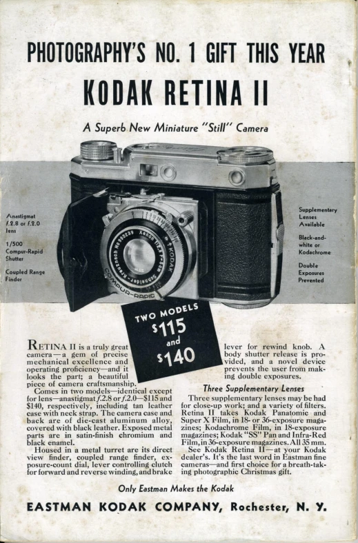 an advertit for kodak cameras is shown