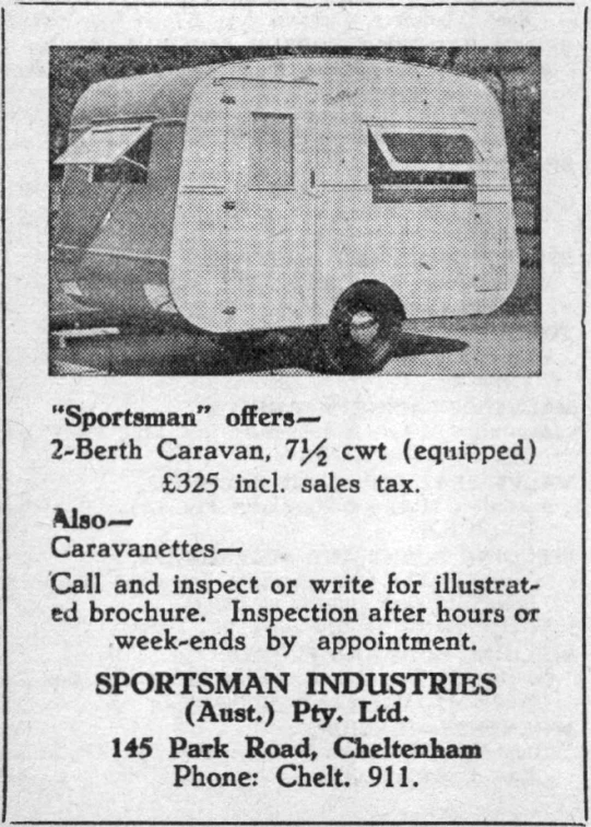 advertit for a caravan with information about the features and details