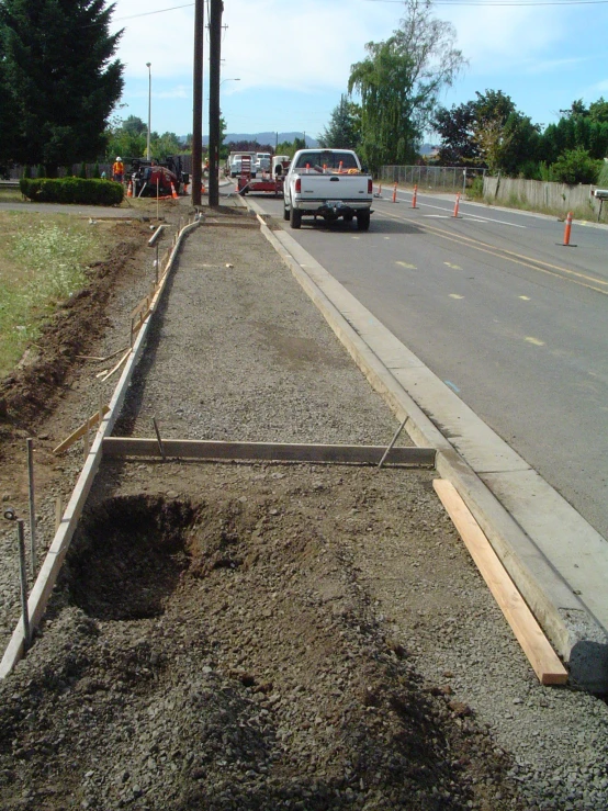 construction work is ongoing in the area next to the street