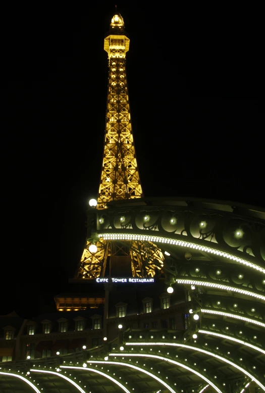 the illuminated eiffel tower in paris is very elegant