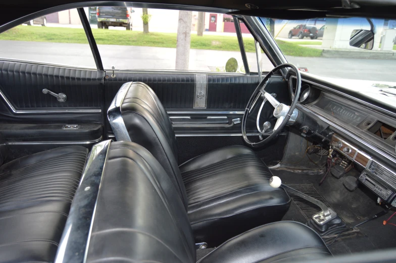 the dashboard and seats in a modern car