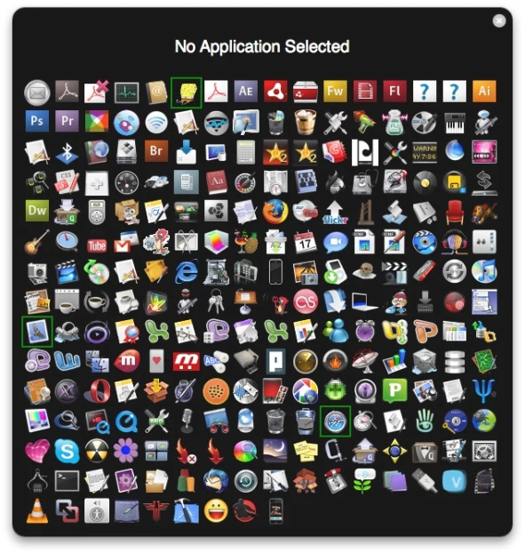 the black square is shown with many different apps on it