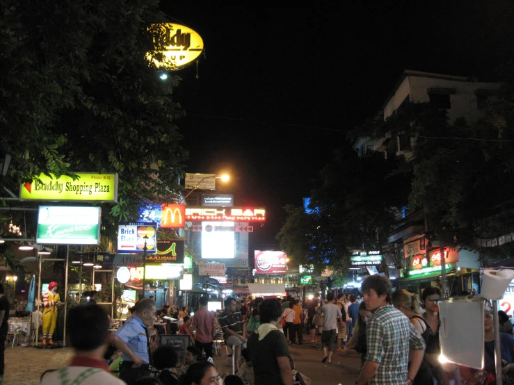 busy street at night in foreign country