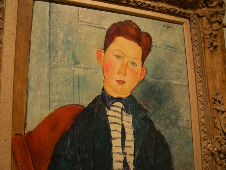 a portrait of a boy wearing a black jacket