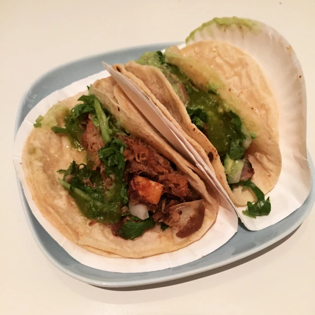 an image of a plate that has tacos on it