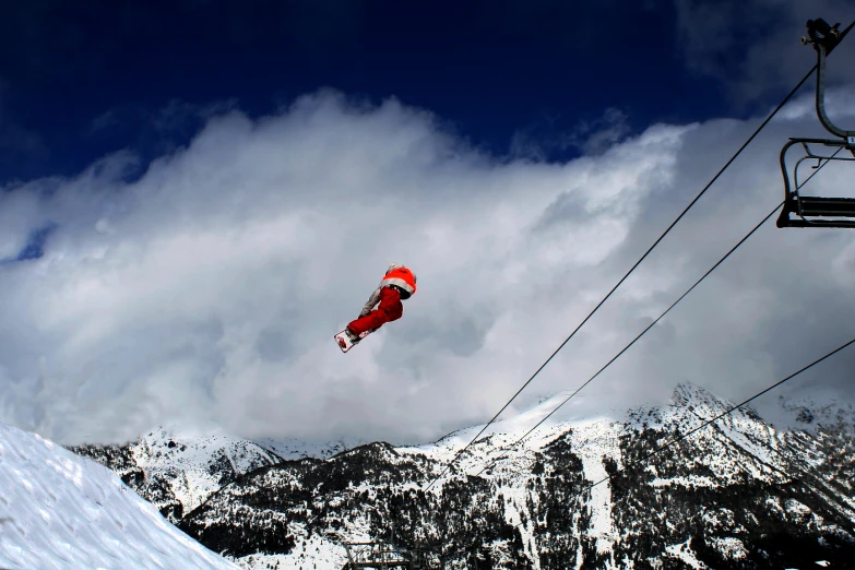 someone doing a trick on skis on a mountain