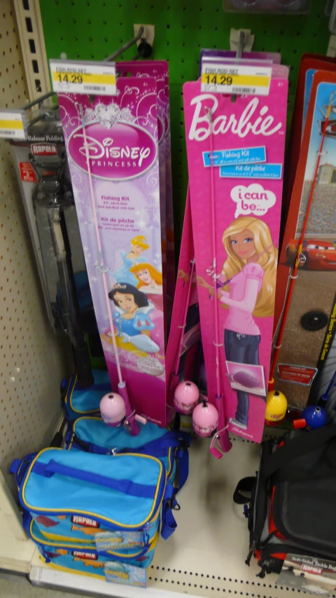 some toy packaging on a shelf for sale