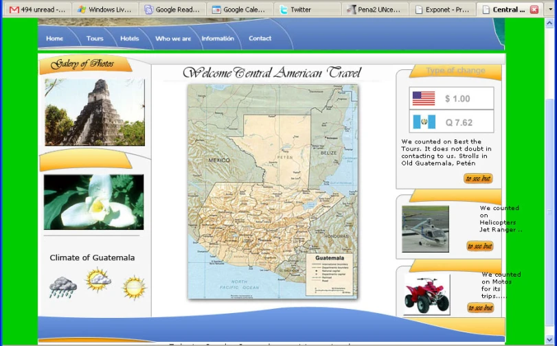 a webpage design featuring a state map and information