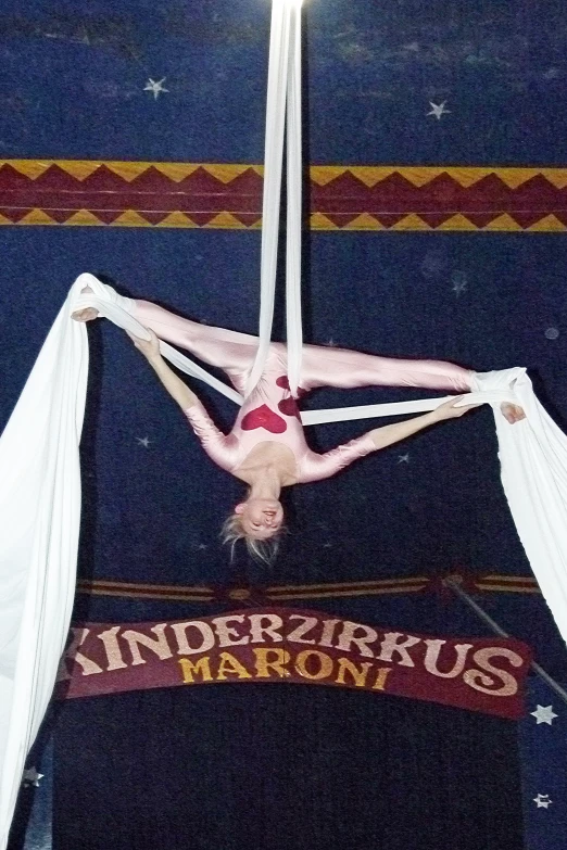 a person is performing some sort of aerial trick